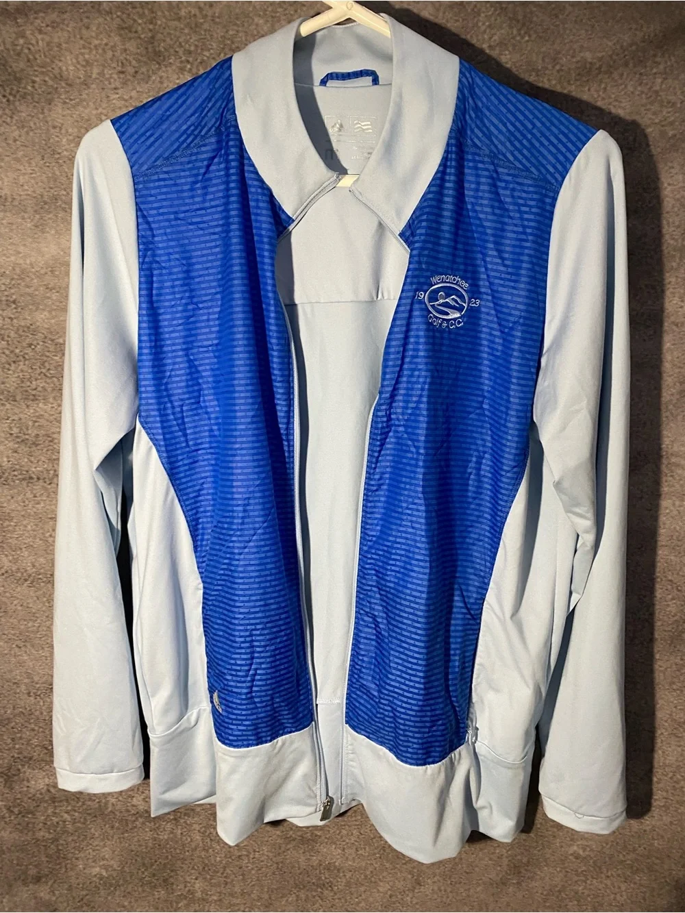 Adidas Womens M Full Zip Golf Jacket Blue Light Blue Wenatchee Golf & CC
